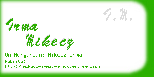 irma mikecz business card